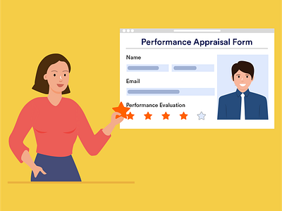 Performance Review Process adobeillustrator banner design customer customerreview design headerbanner illustration jotform performancereview review reviewprocess vector