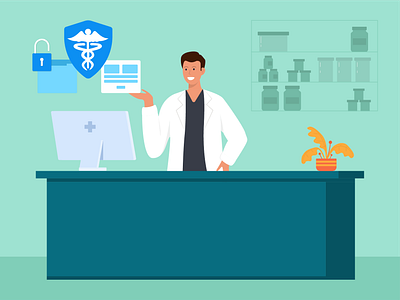 HIPAA Pharmacy Rules adobeillustrator banner design design headerbanner hipaa illustration jotform pharmacy vector