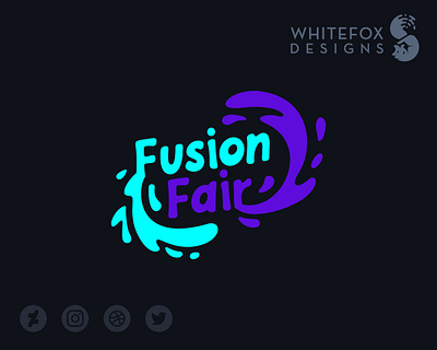 Fusion Fair branding design fusion liquid logo melting vector