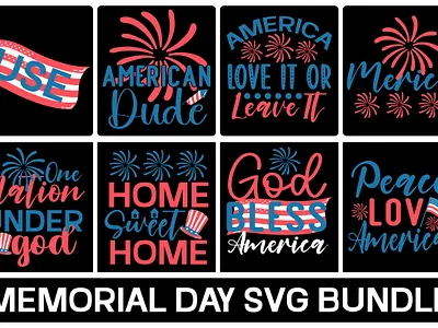 MEMORIAL DAY SVG BUNDLE 3d animation branding graphic design logo memorial day design motion graphics ui