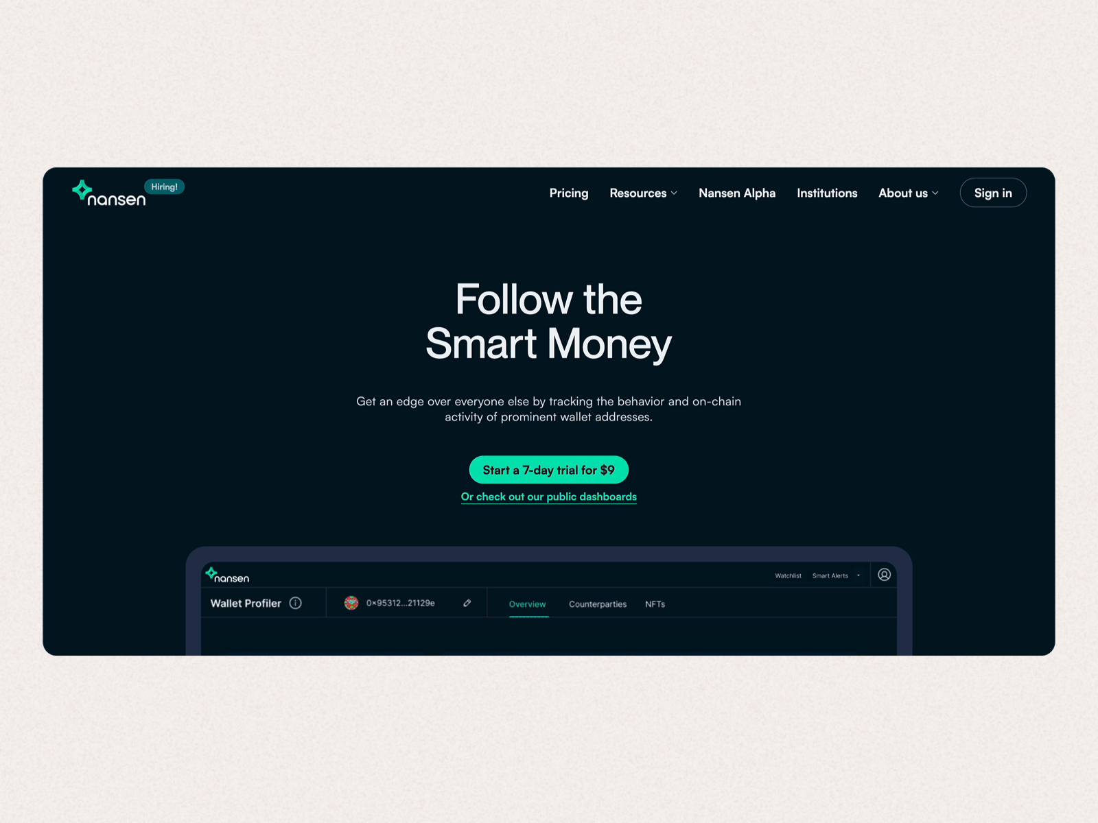 nansen.ai - Real Time Crypto And NFT Insights blockchain crypto dark mode design figma fintech flat gradient illustration minimalism ui webflow webflow development