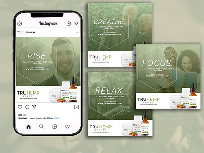 TruHemp Social Media Posts branding design graphic design social media social media design