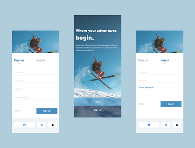 Authentication flow UI exploration 2 app app concept authentication flow design login minimal sign up ui ui exploration