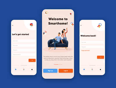 Authentication flow UI exploration 1 app concept authentication design flow log in minimal sign up ui ui exploration