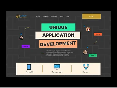 Landing page for a unique app development site design graphic design landing page minimalist ui ux web page web site webdesign