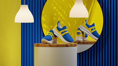 Nikea 3d 3dart blender colorful footwear ikea mockup nike shoe shoes