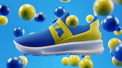 Nikea 3d 3dart blender c4d colorful footwear ikea nike sneakers