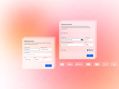 Billing UI Cards billing ui billing ux design elements design engineering product design product ui saas product software design ui ui card ui design ui elements user experience user interface ux