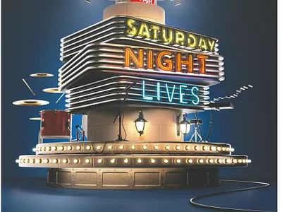 Saturday Night Lives 3d illus illustration