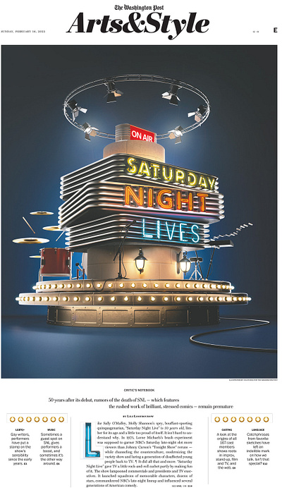 Saturday Night Lives 3d illus illustration