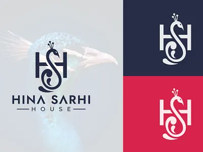 HS Peacock monogram logo branding graphic design h peacock logo hs logo hs peacock logo logo minimalist logo monogram monogram logo peacock logo