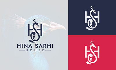 HS Peacock monogram logo branding graphic design h peacock logo hs logo hs peacock logo logo minimalist logo monogram monogram logo peacock logo
