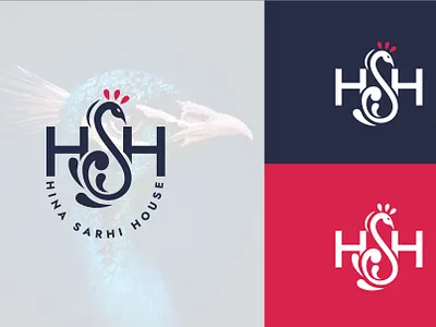 HSH monogram logo with peacock incorporated branding graphic design hsh logo hsh monogram hsh peacock logo logo minimalist logo monogram monogram logo peacock logo zunair designer