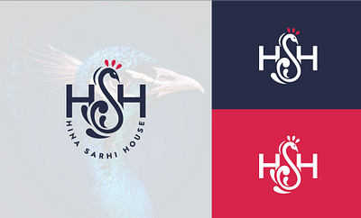 HSH monogram logo with peacock incorporated branding graphic design hsh logo hsh monogram hsh peacock logo logo minimalist logo monogram monogram logo peacock logo zunair designer