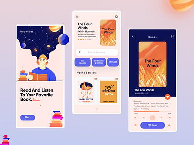 Bookstore UI amazon animation app apple books bookstore branding cuberto design galaxy halolab icon illustration kindle kit8 logo play books ui ui8 ux vector