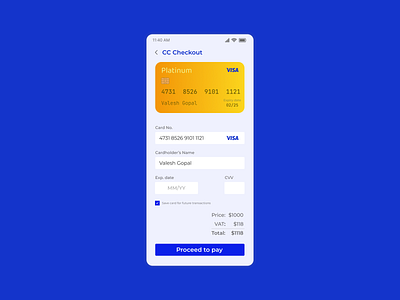 Credit Card Checkout graphic design mobile design ui uidesign uiux uiuxdesign