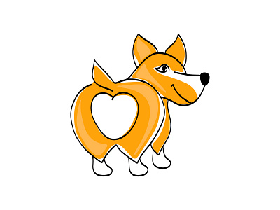 Doodle fox icon Animal cartoon zoo