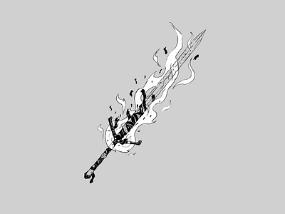 Scorched Blade - Personal Illustration battle blade concept dnd fantasy game game dev gamedev gaming handdrawn illustration knight photoshop sword weapon