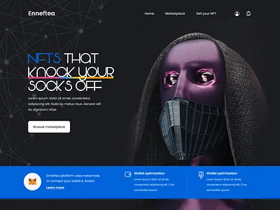 NFT Marketplace Landing Page best shot bestshot branding design illustration landing page logo ui uiux vector
