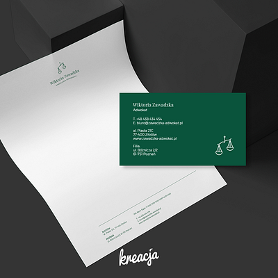 Adwokat -papier firmowy+wizytówka branding