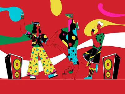 The Party adobe illustrator behance character character design character illustration coca cola coca cola illustration coke illustration coke vector design flat character design flat design freelance illustrator illustration illustrator outline illustration party illustration party vector procreate vector