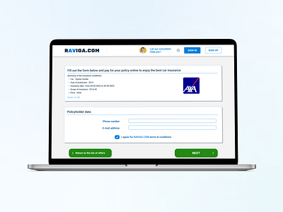 RAVIGA - Let's buy insurance in the best price in the market. app branding design graphic design illustration logo typography ui ux vector