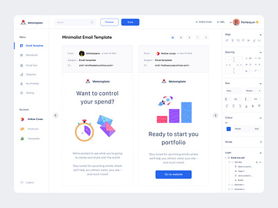 Wetemplate ad align blue broadcast business design email email maker email template finance graphics layer marketing menu minimalist office subject template text typography