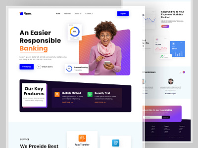 Online Banking: Home Page bank bank app banking card cpdesign creativepeoples credit card digital banking finance finance website fintech fintech industry fintech website interface landing page money exchange trending wallet web web design