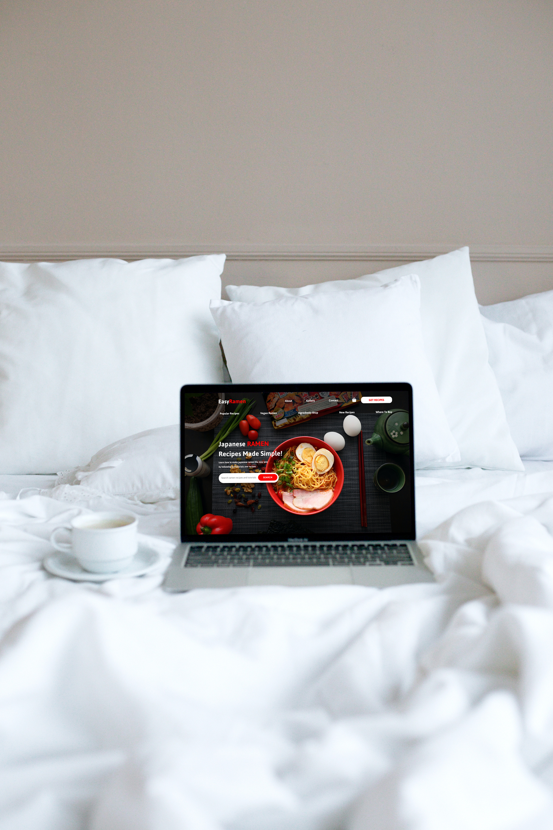 Example of Japanese Ramen Restaurant & Blog Design