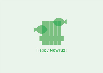 Happy Nowruz! 🌱 art digital fish graphic design grass haftsin illustration minimal nowruz persian