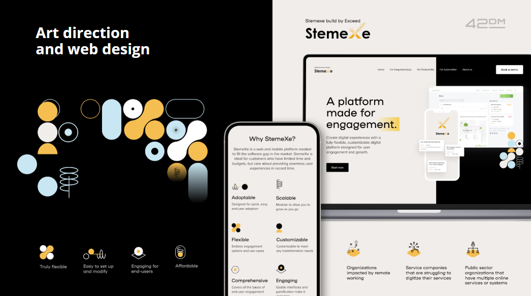 Art direction and web design ui