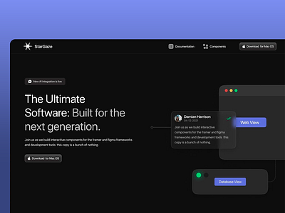 StarGaze - AI Software Website Design ai interface ai software ai technology developer tools framer design innovation hub interactive ux landing page modern ui product landing saas platform software platform tech design ui components ui design user friendly ux design ux ui web design website