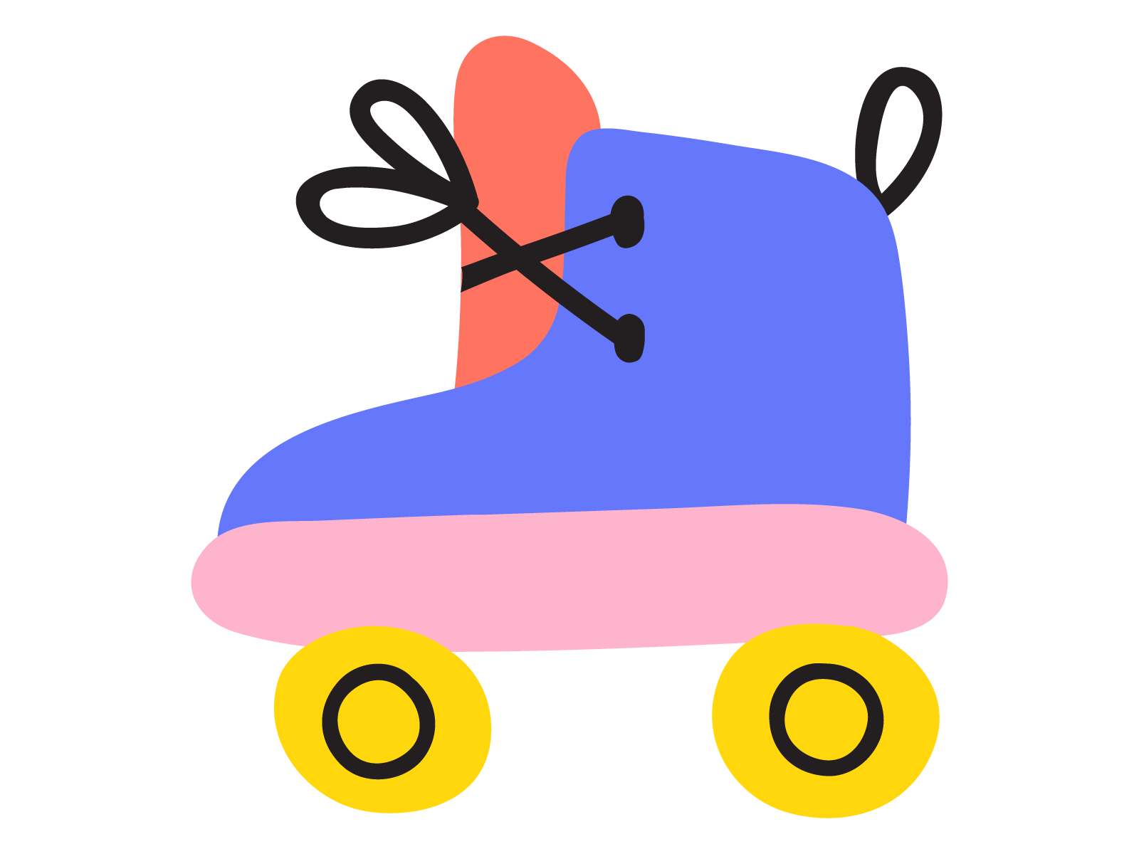 Roller skates activity design flat fun icon illustration roller skates skates symbol vector