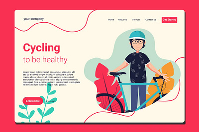 Bike To Work - Landing Page app bike to work branding design graphic graphic design illustration landing landing page motion graphics process template ui ui design ux ux design walkthrough web web development website