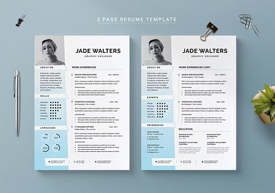 Resume Template clean cover letter creative curriculum cv design cv template design employment graphic design job logo modern resume resume design resume template template vitae work