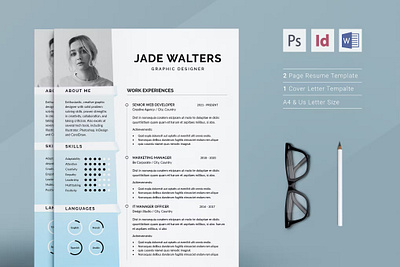 Resume Template clean cover letter creative curriculum cv design cv template design employment graphic design job letter logo modern resume resume design resume template template vitae work