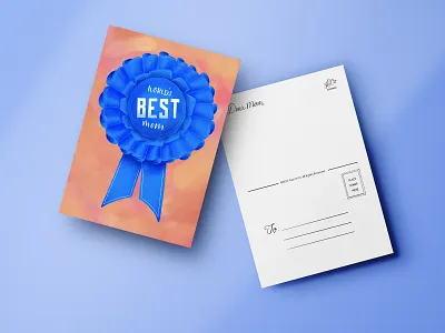 World's Best Mom Postcard Sticker art design illustration keepsake lettering postcard stationery sticker
