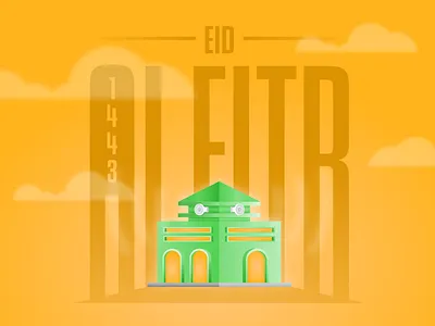 Happy Eid Al-Fitr Mubarak 1443 H card design eid mubarak flat design flat design illustration geometric illustration gradient graphic design islamic design islamic geometry minimal design minimalist modern design muslim poster design religious design special day design text effect vector vector illustration