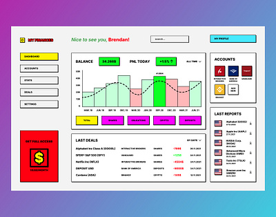 Investments Dashboard app crypto dashboard design finance investments manager ux website