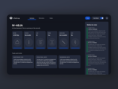 Etechlog Dashboard - Desktop admin app dark mode dashboard desktop log ryanair table ui web