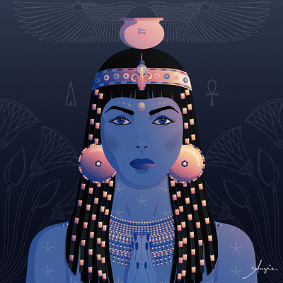 "MoonSpark Goddesses - Goddess Nut" - Daily NFT art ancient egypt blue contrast egypt goddess history illustration moonspark goddesses mythology nft nft art nft artist nft community nut pink portrait vector vector artist vector illustration yellow