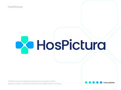 HosPictura - Logo Design for Health Sector brand brand design brand identity branding clean colors covid design health sector healthcare hospital icon logo design mark medical logo symbol typography ui video video making