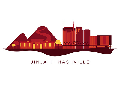 Skyline of Jinja & Nashville africa amazima amazima ministries charity design graphic design illustration international jinja nashville ngo non profit skyline sticker uganda vector vectoring