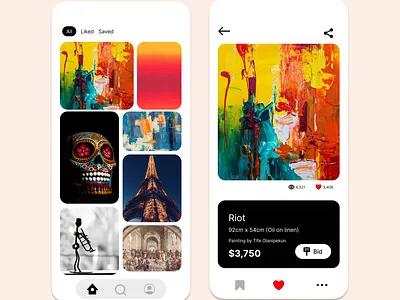 Artium illustration mobile typography ui