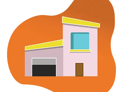 Pink house color design flat graphic design illustration vector