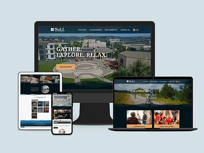 NoLL River District Website 3d brand development ui website
