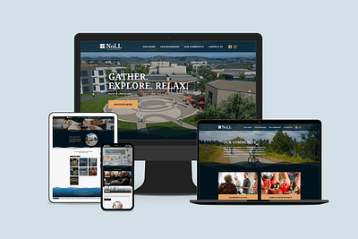 NoLL River District Website 3d brand development ui website