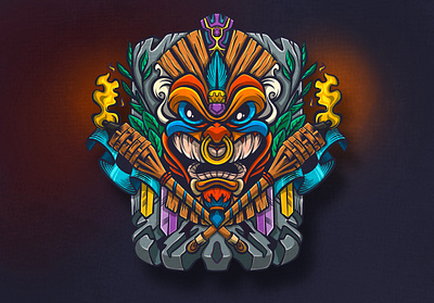 TIKI character illustration mascot mascot logo mask niagara tiki totem vector