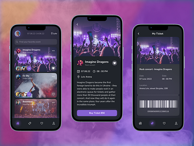 Event App Concept app concert design event event app events fest festival mobile mobile app music mvp online react native search social startup tickets ui ux