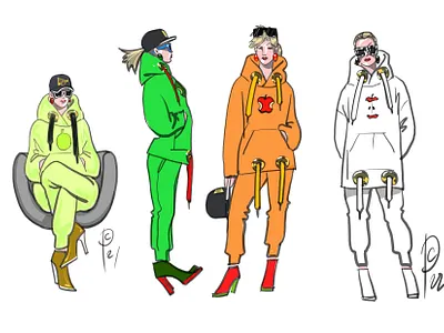 Four seasons art design digital fashion fourseasons image sketch